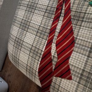 Jos.A.Bank  Silk Self Tie Bowtie Red,White,& Blue Striped Tie